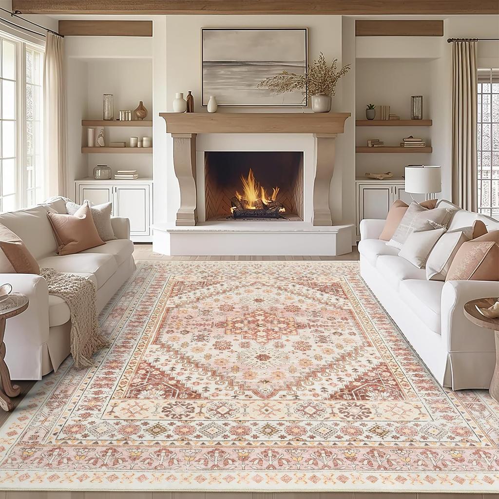 Retro Home Living Room Rug Large Size Non-slip Entrance Door Mats Easy Cleaning Soft Bedroom Carpet Decoration