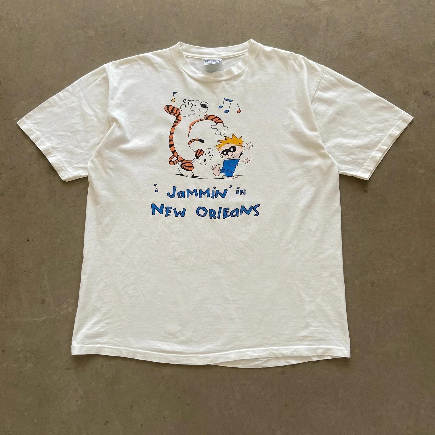 Calvin and Hobbes New Orleans Retro Cartoon Unisex T-shirt S-5XL XXXXL