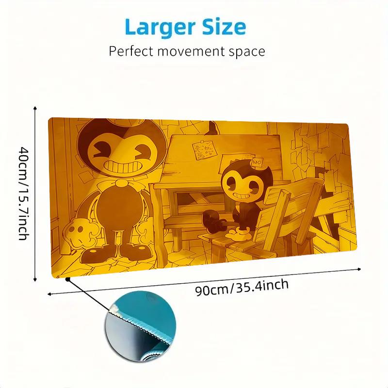Bendy2 Print  Cushion Non-slip Laptop Tablet Big Mousepad XXL Mat Mini PC Playmat With Lock edge