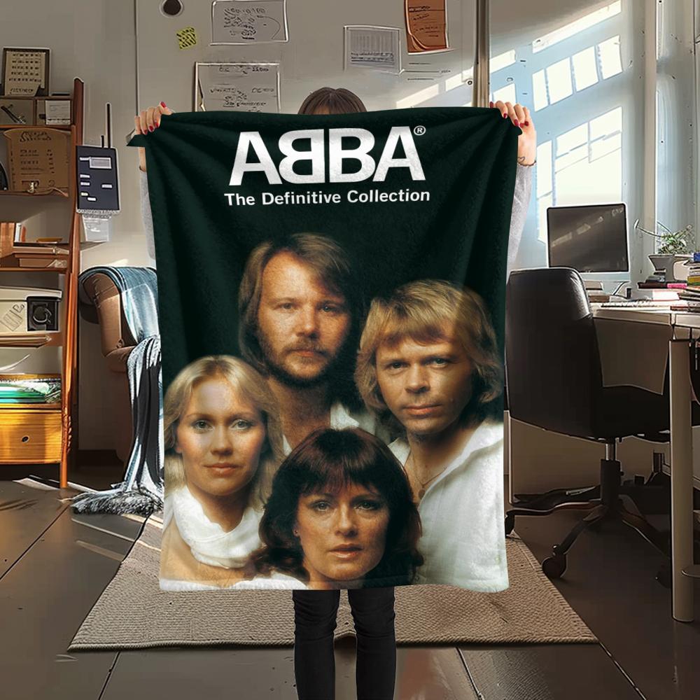 1 Stück ABBA Aufdruck Flanelldecke, Hohe Qualität, Bequem für alle Jahreszeiten, Heimdekoration, Wärme und Komfort, Perfekt für Weihnachtsgeschenke