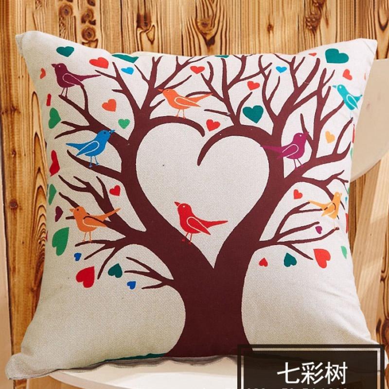 Stylish Square Cartoon Animal Cushion Covers With Lion Cat Deer Prints For Home Decor
