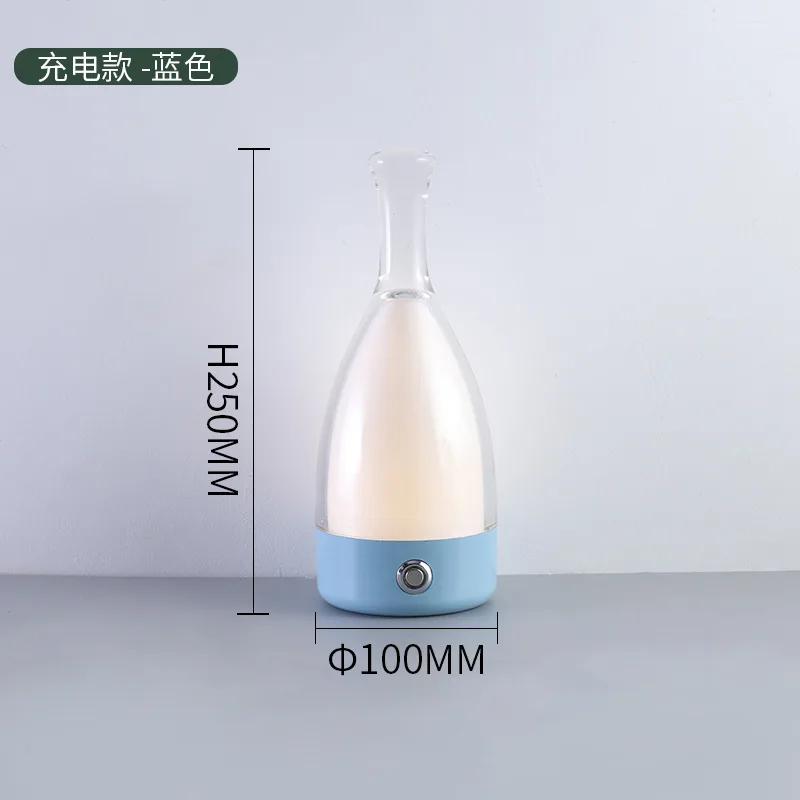 

Wine Bottle Desk Lamp Bluetooth Speaker Rechargeable Ins Modern Lamps Bedroom Decor Atmosphere Night Light Creative Bedside Lamp синій