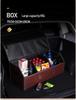 Leather Car Trunk Storage Box with Logo - Multifunctional Folding Organizer