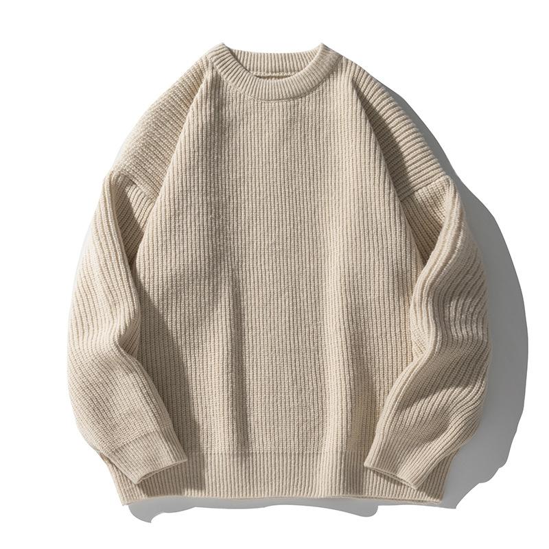 

Heavy Duty Thick Needle Thickened Basic Style Crew Neck Sweater For Men Autumn Winter New Style Trendy Texture Knitwear Top S сірий колір