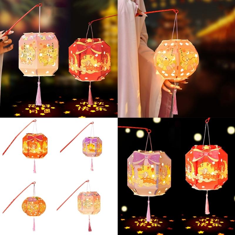 Traditional Chinese Lamp Festives Flower Light Set with Ropes and Embellishments for Crafting Hanging Decoration