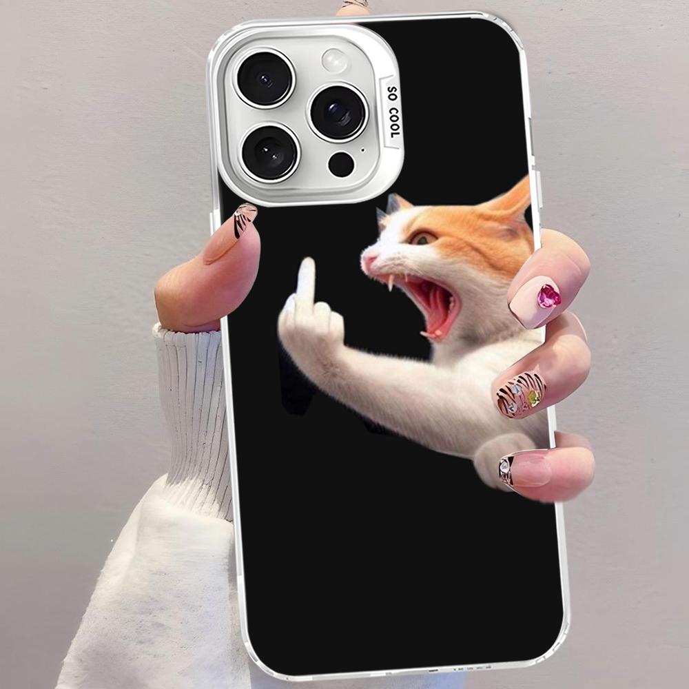 Pet Cat Funny Memes Phone Case For IPhone 16 15 14 13 12 11 Pro Max X XR XSMAX 8 7 Plus Matte Shockproof Back Cover