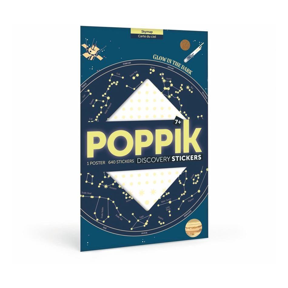 Poster géant 640 stickers phosphorescents le ciel - poppik