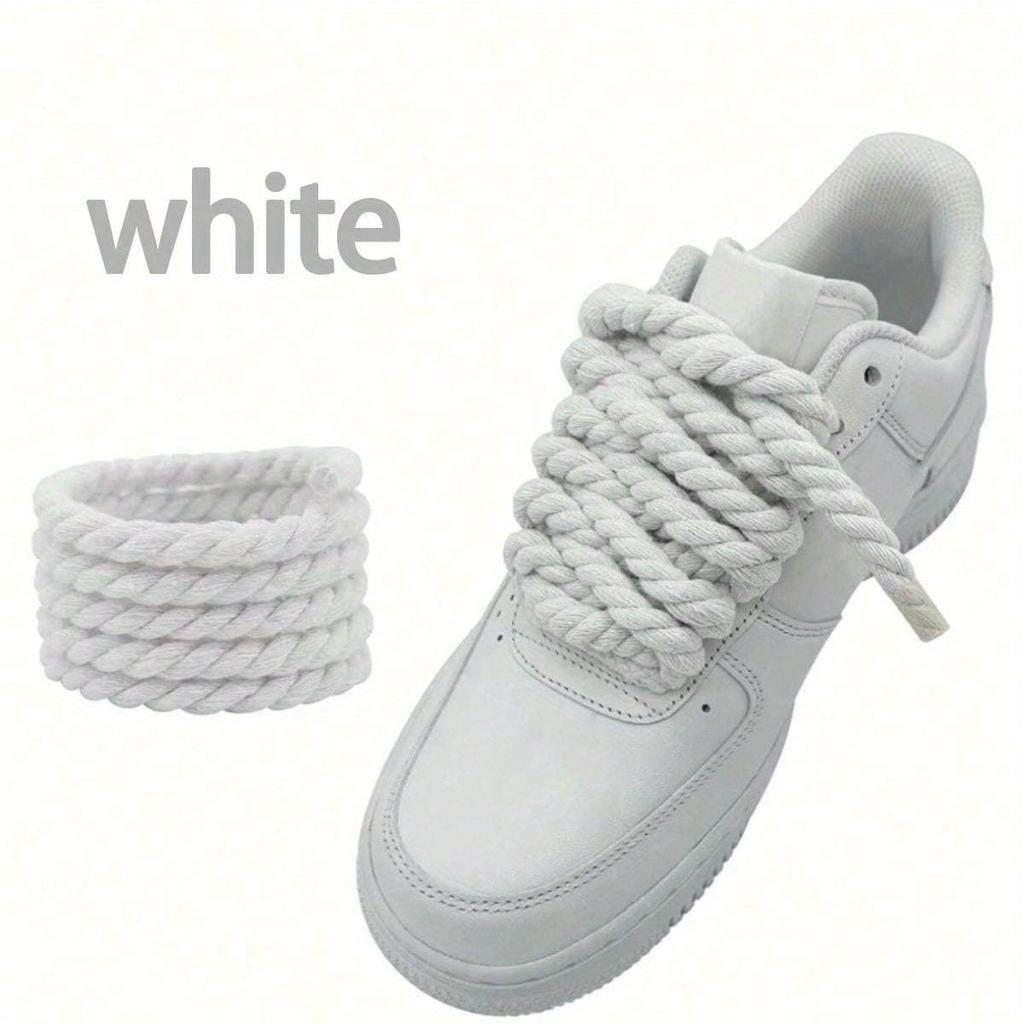 1pair Round Rope Shoelaces For Canvas Shoes, Skate Shoes, Sneakers Decoration