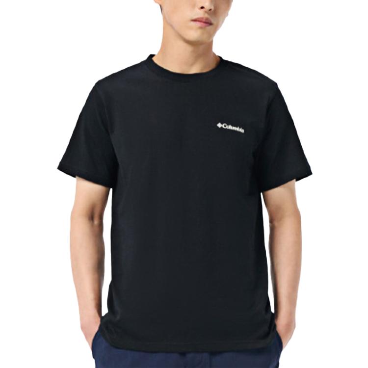 Columbia T-Shirts Men's Black Crew Neck Moderate Straight Fit AE2717-010