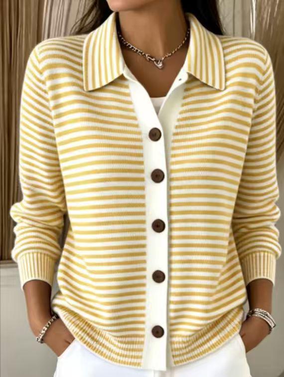 Autumn/Winter Women's Striped Loose Knit Cardigan