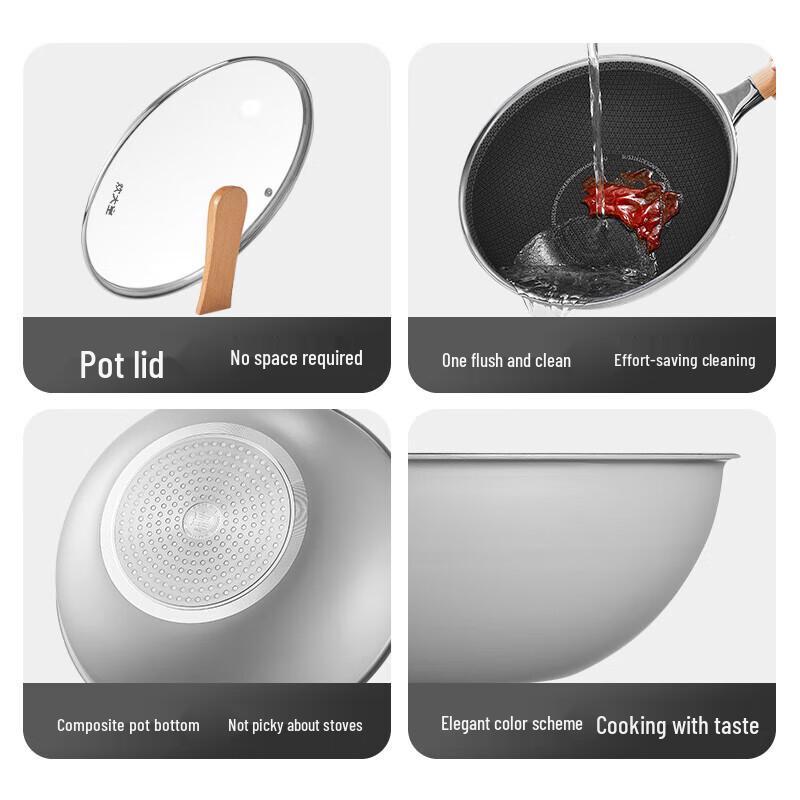 COOKER KING 316L Stainless Steel 30cm Non-stick Wok