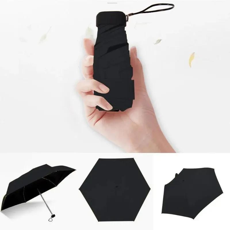 1Pc 55% Off Mini Sun Umbrella Pocket Rain Umbrella Vinyl Folding UV Ultraviolet Protection Sun Shade Pocket Parasol Capsule