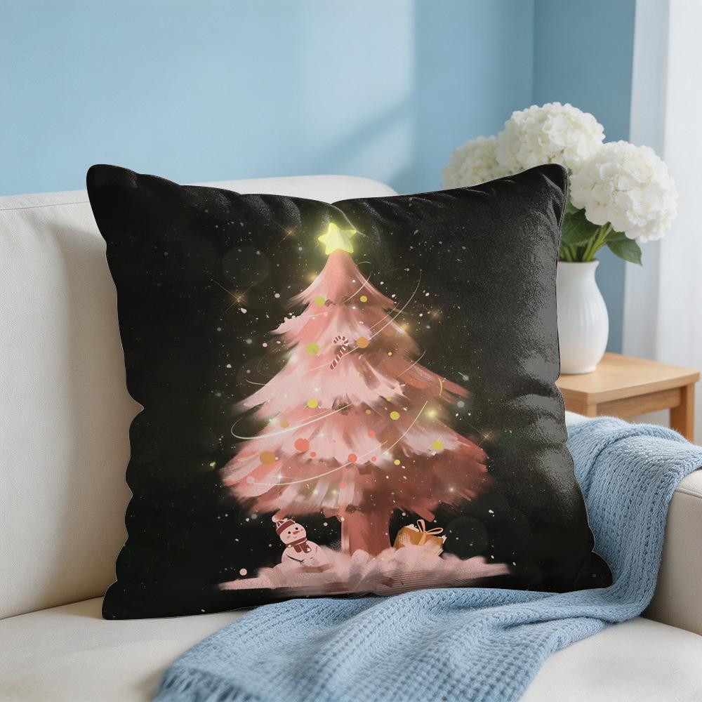 Merry Christmas Printed Cushion Cover Square Pillow Bedroom Sofa Leisure Comfort Living Room Home Decoration X