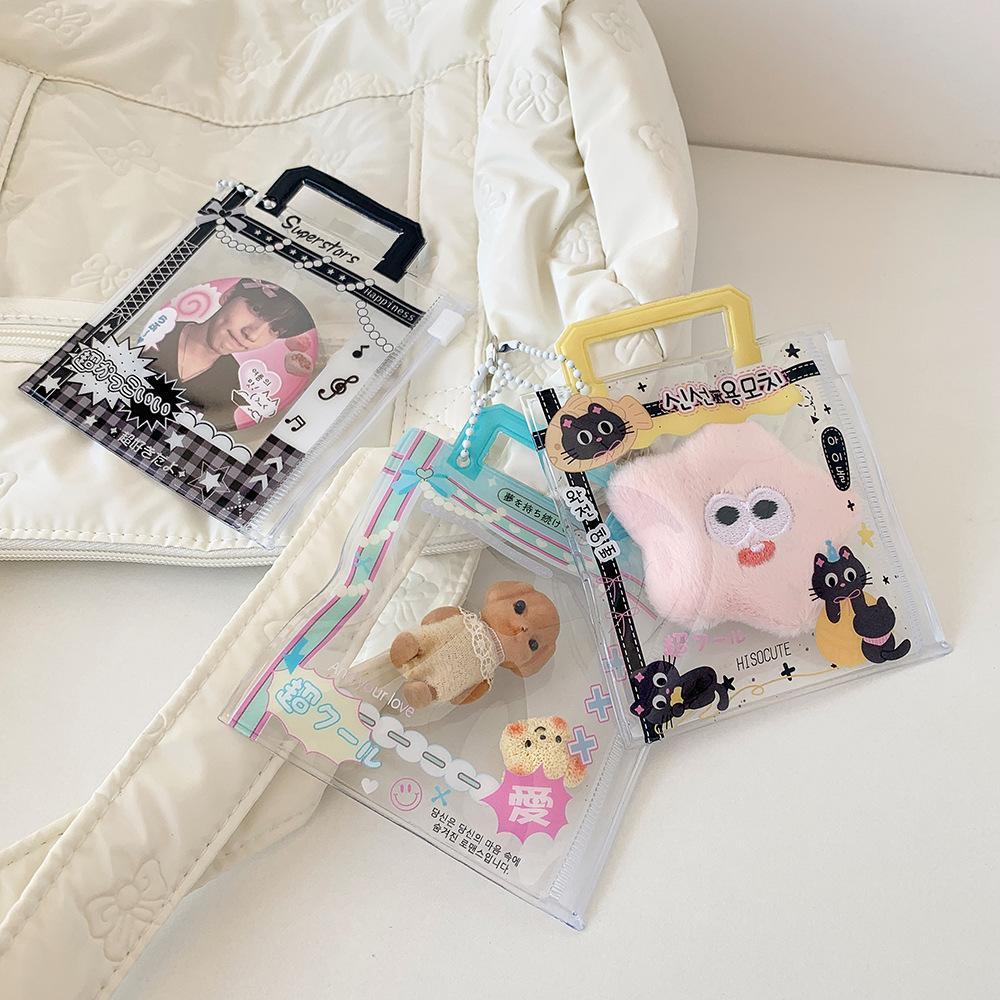 Aesthetic Kpop Photo Card Holder 3 Inch Creative Display Pouch with Lanyard for Collectors Cute Student Anime Badge Carrier