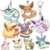 Anime Acrylic Keychain Key Chain Anime Cartoon Vaporeon Flareon Cake Key Chain Cartoon Ring Accessories Ornaments Jewelry Gifts
