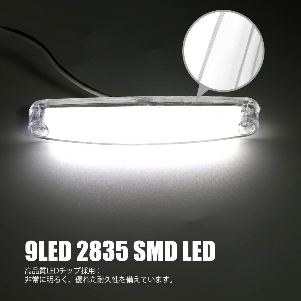 X-STYLE Side Markers, LED, , 24V, White, 9 LED Marker Lamps, For Trailer, Lorry,