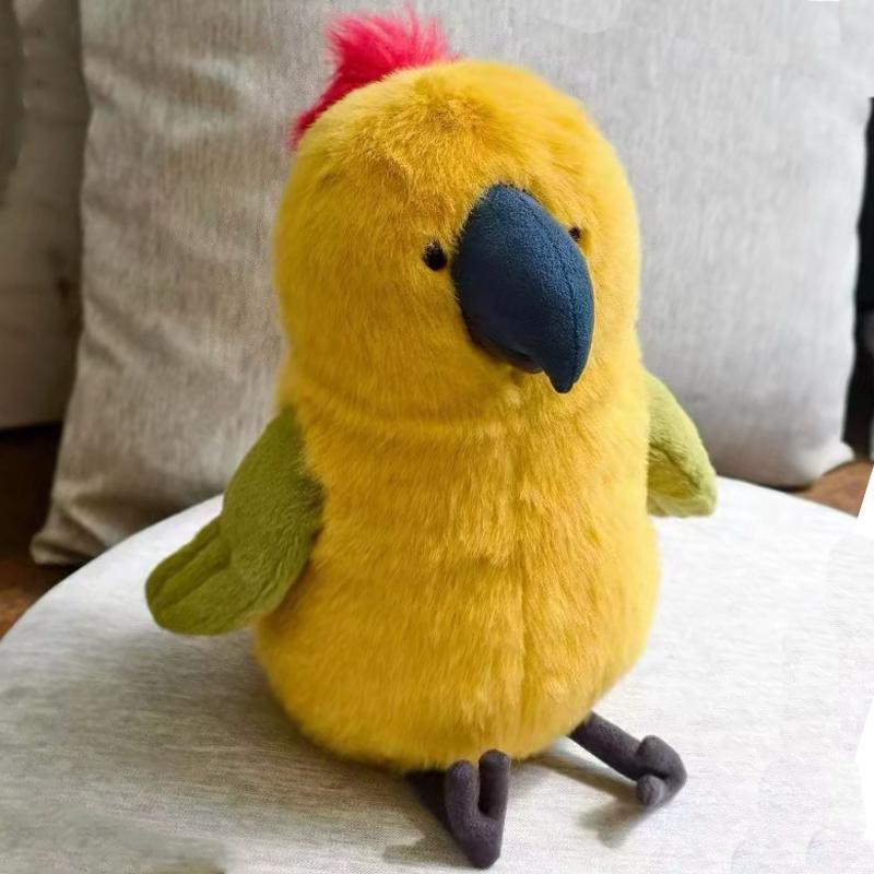 23cm Kawaii Parrot Plush Toys Cartoon Simulated Budgerigar Doll Soft Adorable Animal Sleeping Pillow Home Decor Stuffed Toy Gift
