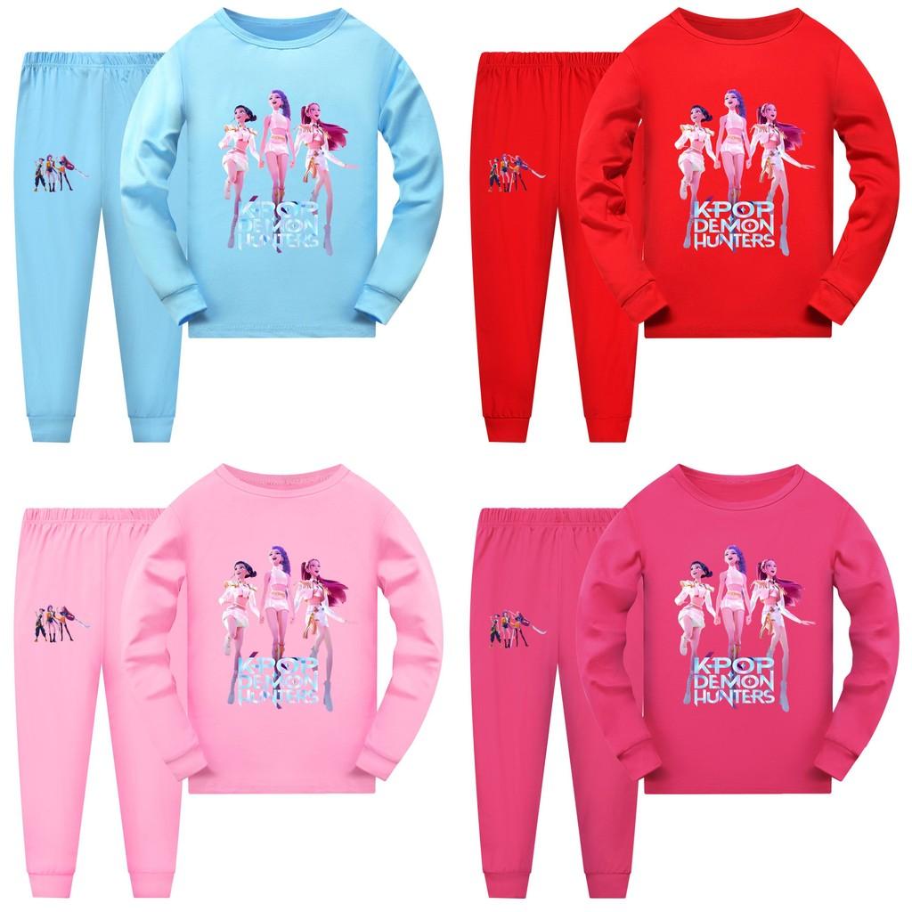 Kpop Demon Hunters Girl Short Sleeve Shorts Matching Pajamas Kids Sleepwear Teen