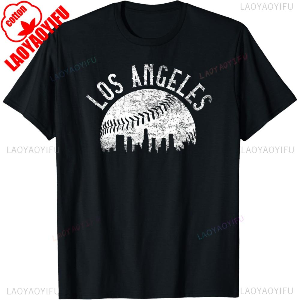 Los Angeles Baseball Creative Design TShirt LA Pride Fashion Classic Printed Tshirt Men Women Summer Casual Cotton Short Sleeve