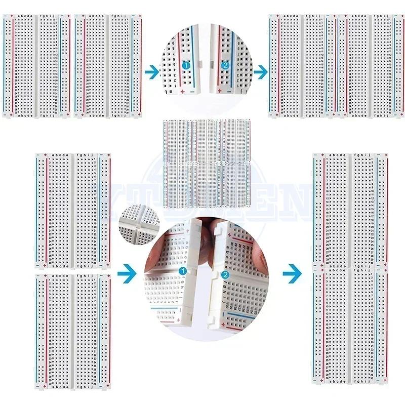 1-5 Sets 400 Tie Point Breadboard Solderless PCB Boards Prototype Universal Mini Bread Board with 65pcs Jumper Wire DIY Kit