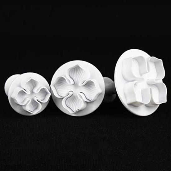 3Pcs Hydrangea Fondant DIY Mold Flower Icing Decorating Cutter Plunger Bakeware