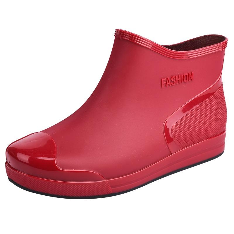 Fashion rain shoes women's short tube adult rain boots waterproof and non-slip rubber shoes overshoes wear durable water shoes