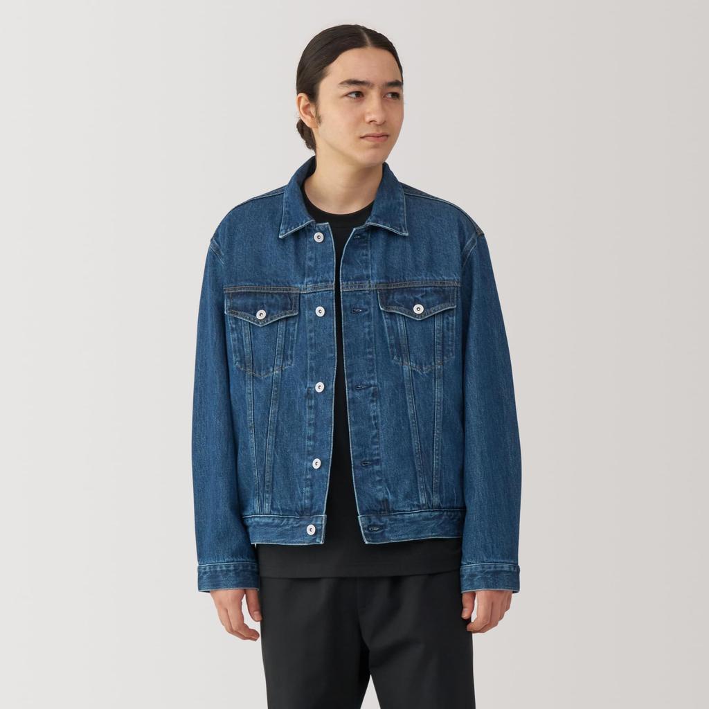 MUJI Kapok Blend Denim Jacket Made from Tree Nuts AD0V4A4A Blue L Men's  Men's Men's  buy the best products in the Ayzeze online store