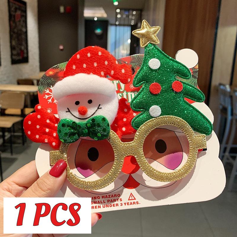 

1 шт. Рождественские очки для украшения Детские Взрослые Милые Нарядные Рождественская елка Дизайн Рождественский Нарядный Подарок Оправы для очков