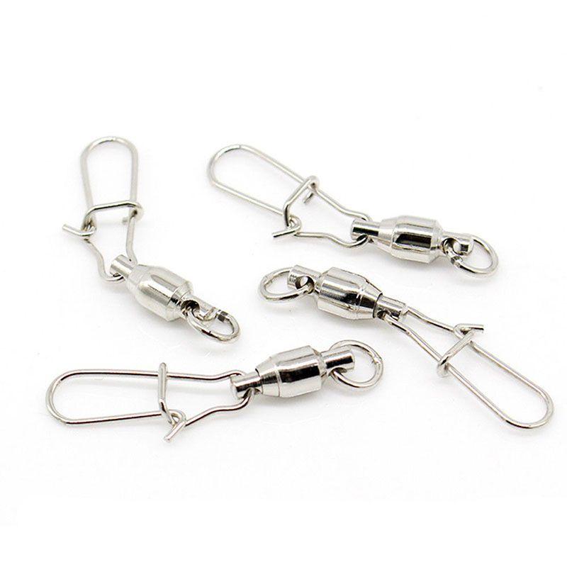 Premium Stainless Steel Ball Bearing Fishing Swivel With Secure Lock Snap Set