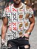 Men's 3D printed lion short-sleeved crew neck T-shirt for summer, soft and breathable, casual and comfortable, suitable for outdoor sports.