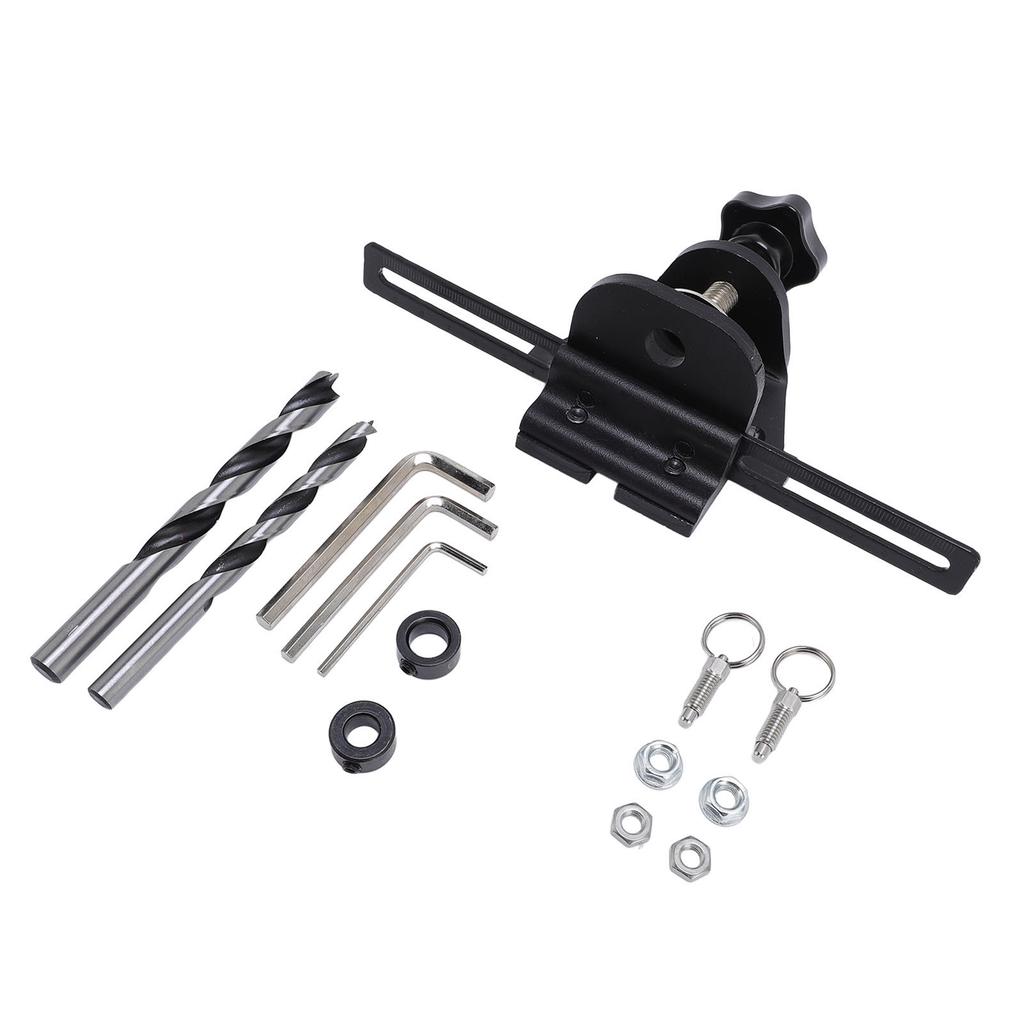 3 in 1 Doweling Jig Kit High Carbon Steel Multifunctional Drill Guide with 8mm 10mm 15mm Drill Bits Woodworking Doweling Jig Kit