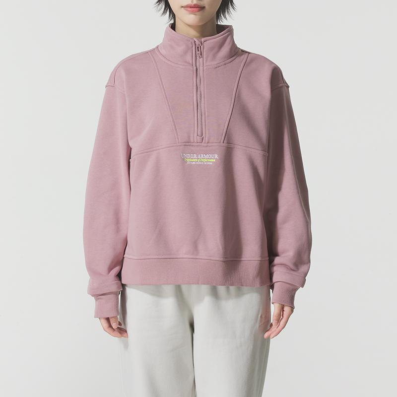 Under Armour OG Solid Color Stand Collar Zip Long Sleeve Sweatshirt Women sweatshirt 6010100-673