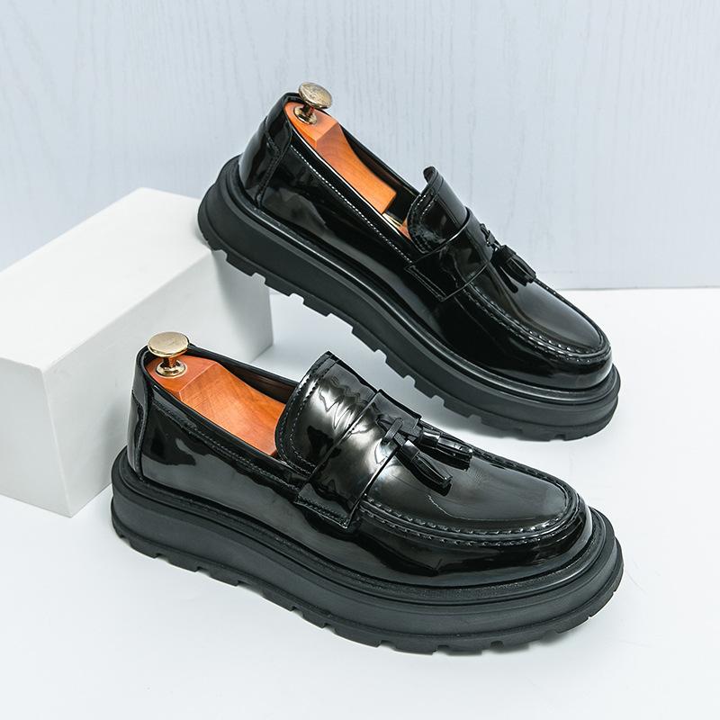 High-end Luxury Leather Shoes, High-end Sense In the UK, Heightened Thick-soled Glossy Casual
