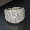 Huitan CopperColor Women Ring Full Sparkling Cubic Zirconia Fashion Versatile Wedding Party Elegant Accessories Lady Jewelry