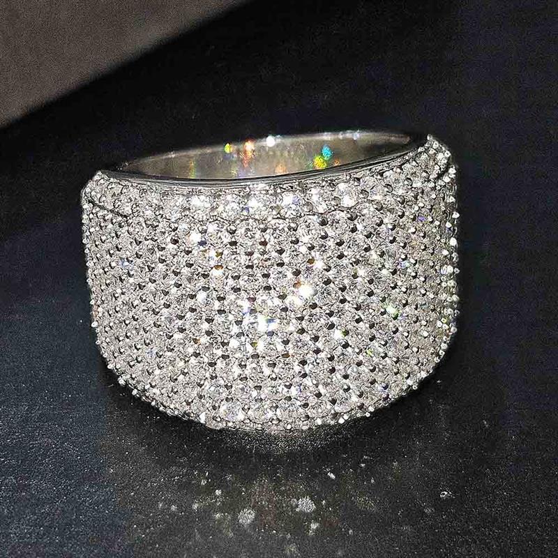 Huitan CopperColor Women Ring Full Sparkling Cubic Zirconia Fashion Versatile Wedding Party Elegant Accessories Lady Jewelry