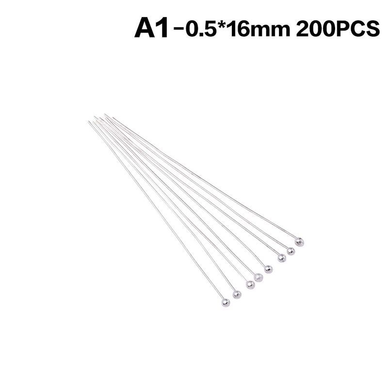 200Pcs Metal Ball Head Pins Gold Silver Durable Rustproof For Diy Jewelry Making Earring Necklace Craft Projects