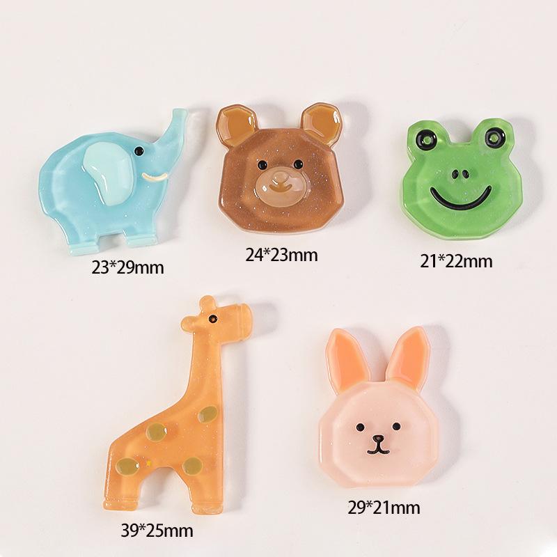 New Cute Cartoon Animal Resin Accessories for DIY: Phone Case Patches & Hair Decorations