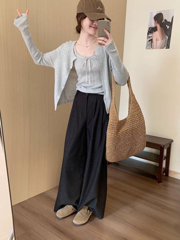 Gentle Style Vest & Cardigan Set - 2025 Spring/Autumn Sweet Slimming Knitwear