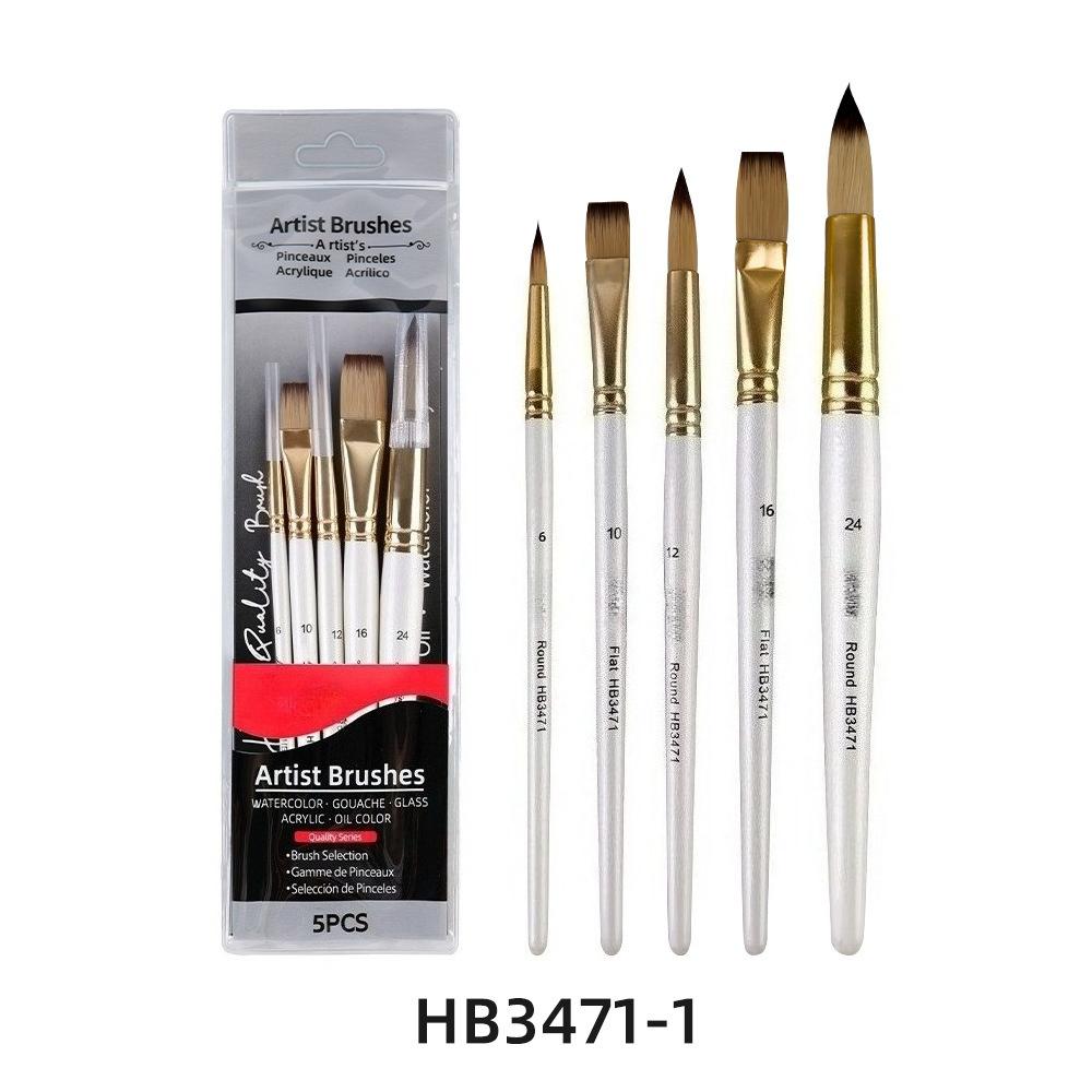 New Multiple Multifunctional Options Nylon Hair Oil Paint Brushshort Wooden Rod Art Raw Painting Acrylic Gouache Watercolor Set