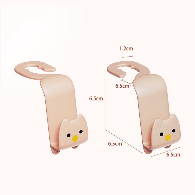 2Pcs Cartoon Car Hook Creative Car Seat Hanger Hook Organizer Stand Bags Clothes key Sundries Clip Auto Interior Accessories