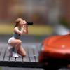 Kneeling Photographer Crouching Camera Holder Figurine Collectible