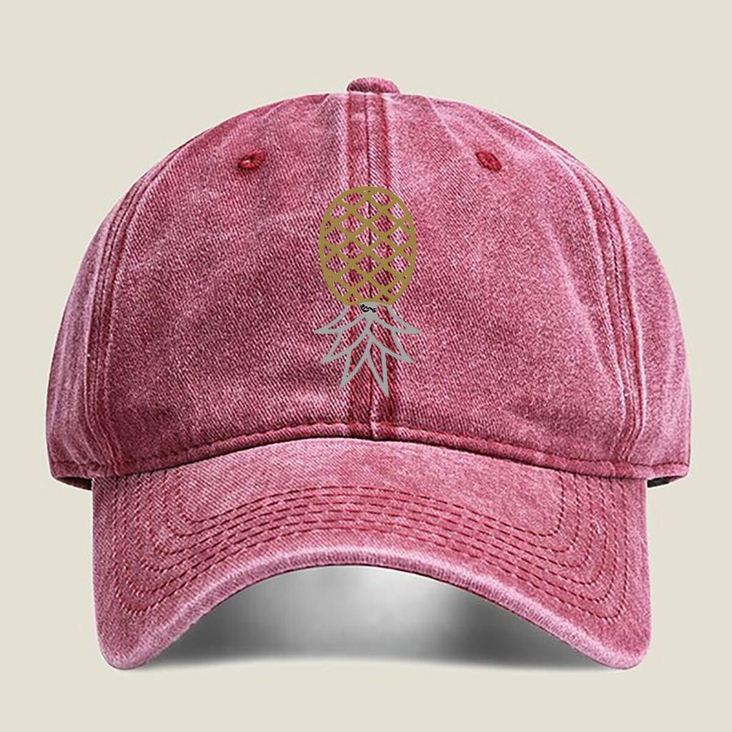 Pineapple Emblem Fashion Washed Baseball Cap Hat Outdoor Activities