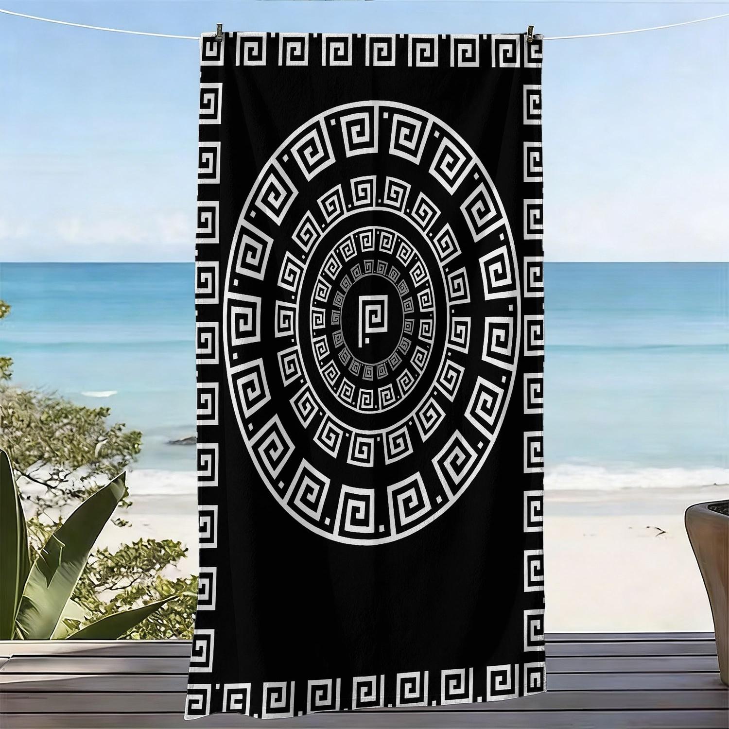 

1pc Oversized Nautical Beach Towel, Anchor Rope Print, Quick-Dry Seaside Pool Sunbathing Towel W40*H60(CM)