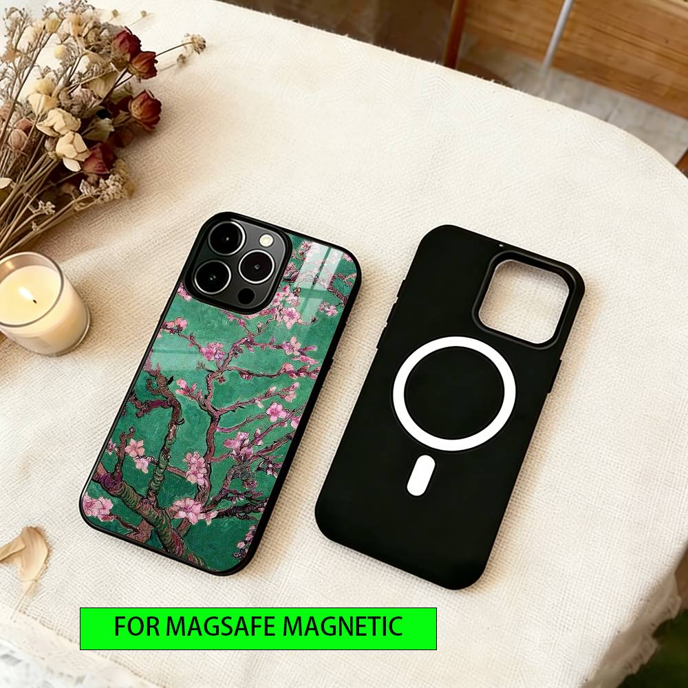 Garden Paint Art Phone Case For iPhone17,16,15,14,13,12,11 Plus,Pro Magnetic with Magsafe Wireless Charging