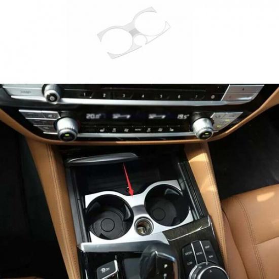 18-22 Matte Silver For BMW 5 Series G30 Water Cup Frame Trim Car Central Console