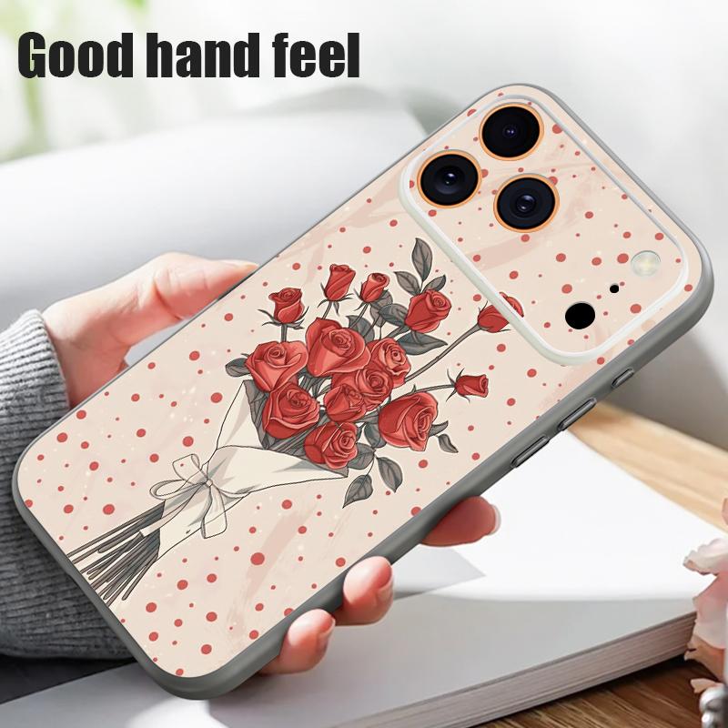 Rote Rosenblüten Muster Hülle Für iPhone 17 Pro Max Magnetisch Für Magsafe Hybrid Schlanke Matte Abdeckung Für iPhone 16 15 14 13 Pro Max