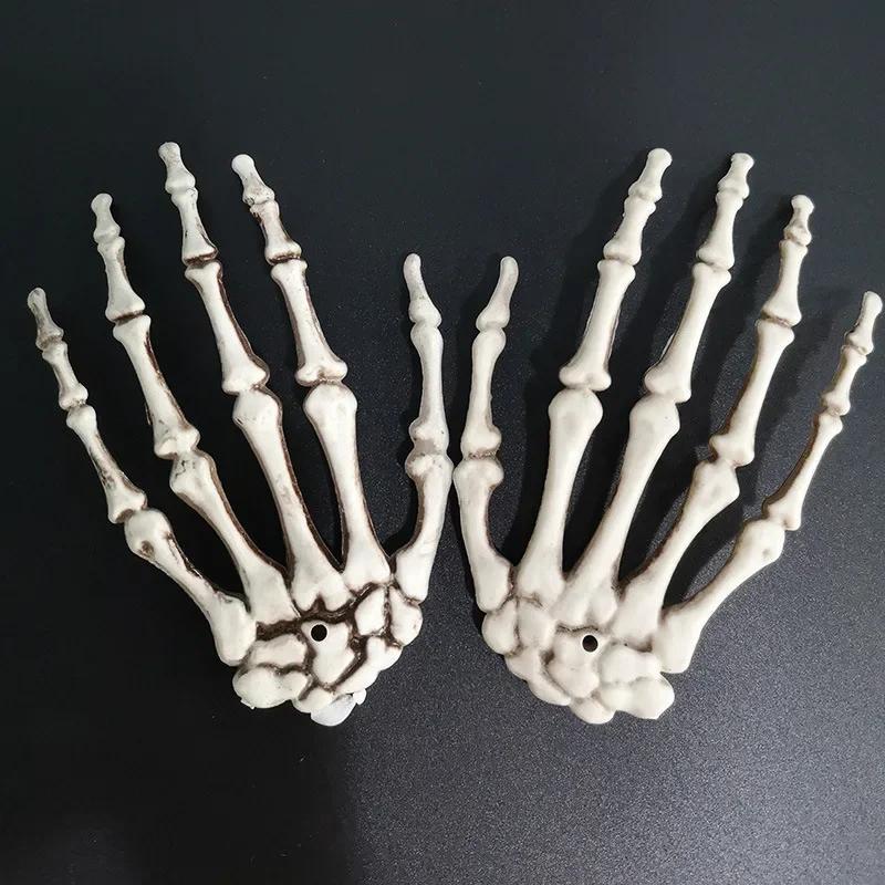 

1Pairs Terror Halloween Keleton Claw Hand Bone Shelf Creative Design Ghost House Thriller Decorate Prop Evil Keleton Claw Hand 15.5X10cm
