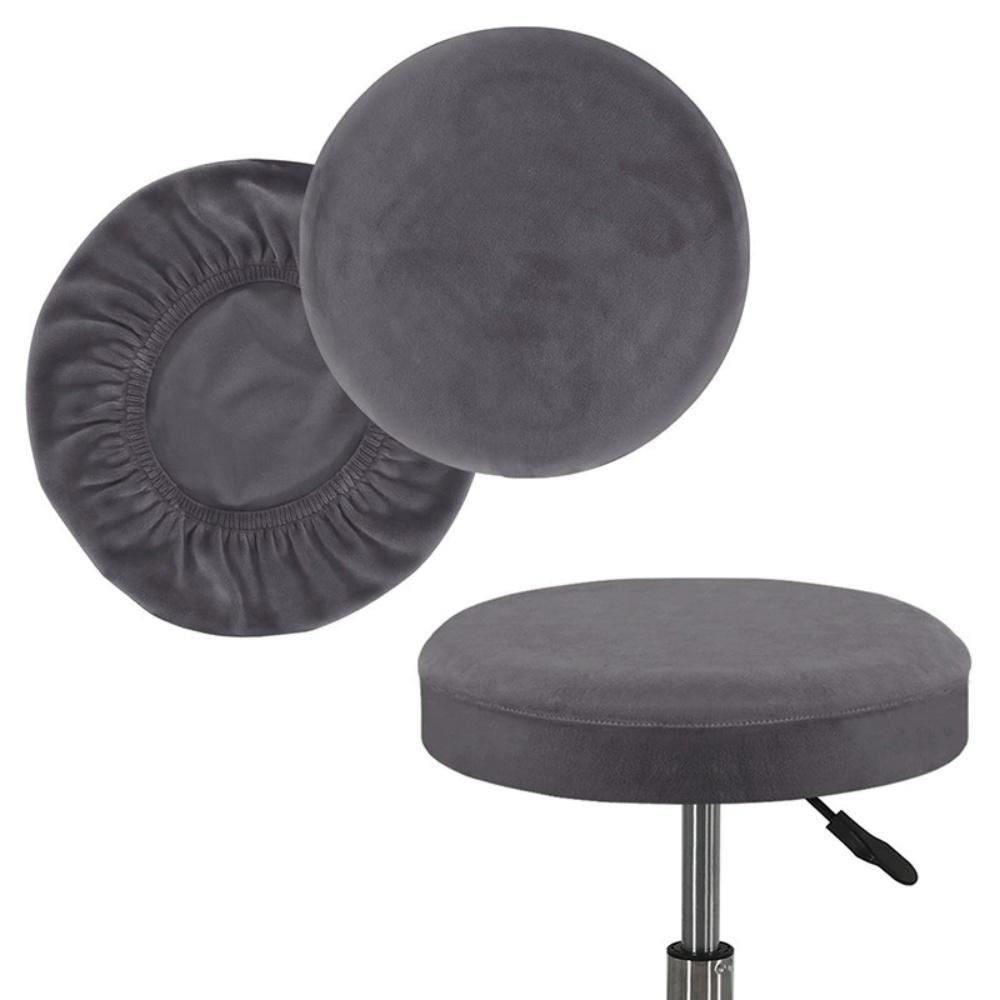 

1PC Elastic Velvet Stool Cover Bar Round Swivel Chair Cover Anti-dirty Universal Stool Cover Coffee Shop Stool Cover M сірий