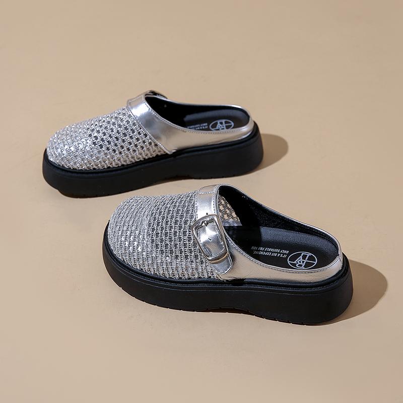 CRLAYDK Classic Womens Casual Slippers Mesh Hollow Out House Shoes Comfort Slip On Walking Mules Outdoor Backless Loafers