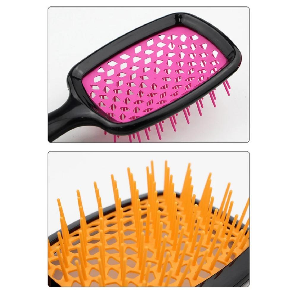 New Square Hollow Hair Comb Scalp Massager Simple Rib Hairbrush Demelant Brush Detangling Comb Fluffy Hairdressing Style Tool